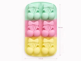 Molde silicona tricolor 6 cerezas grandes